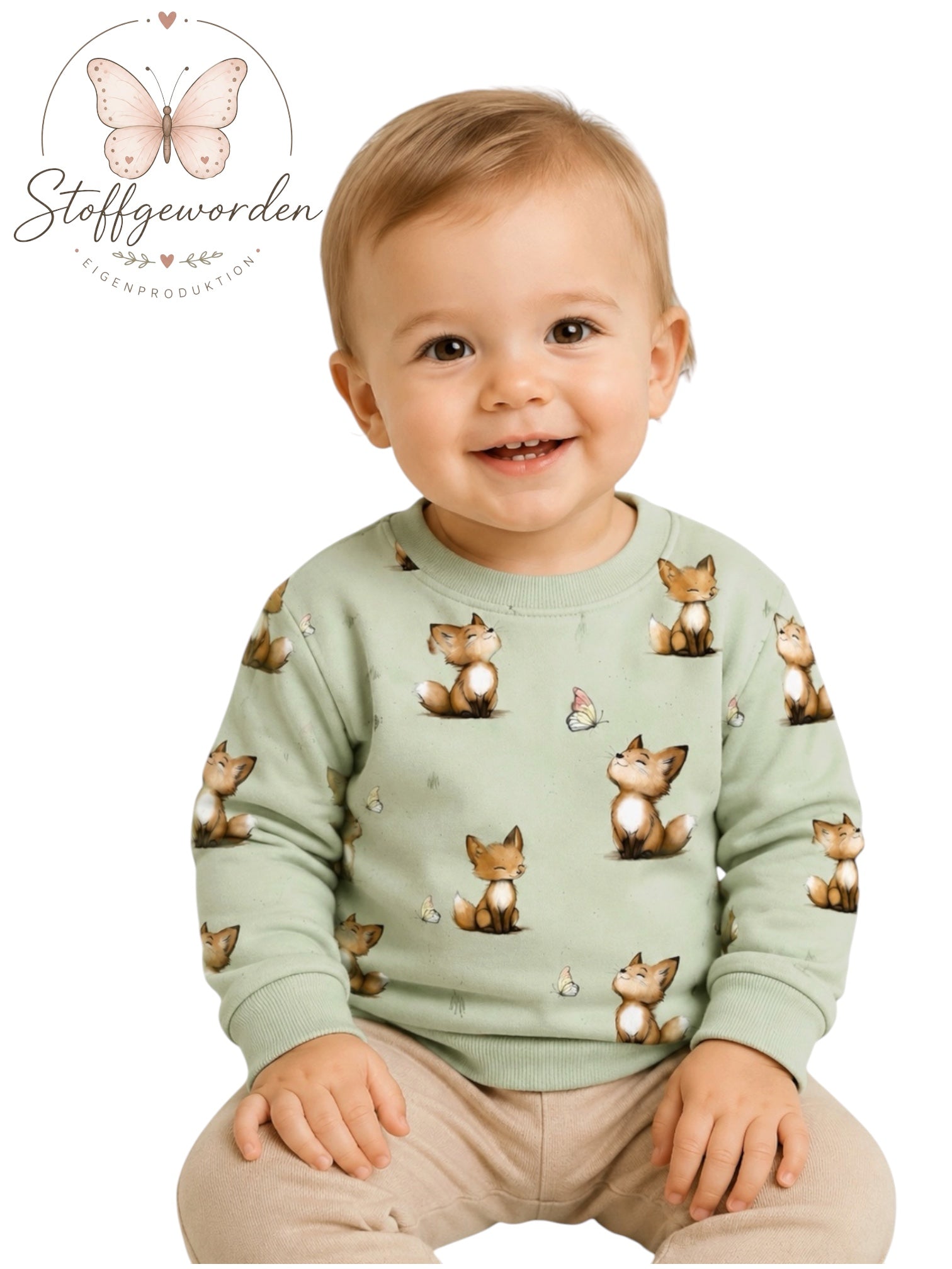 Handgemachter Kinderpullover „Kleiner Fuchs“