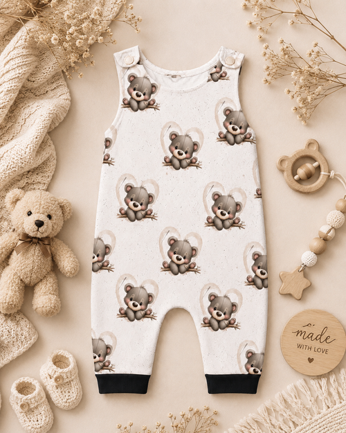 Kleiner Entdecker Romper – Kleiner grauer Teddy