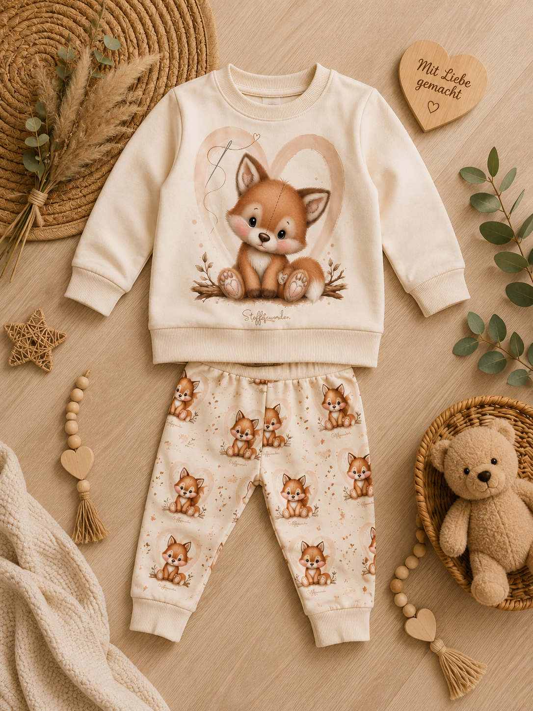 🌿 Pullover- & Pumphosen-Set „Fuchs- Lia“