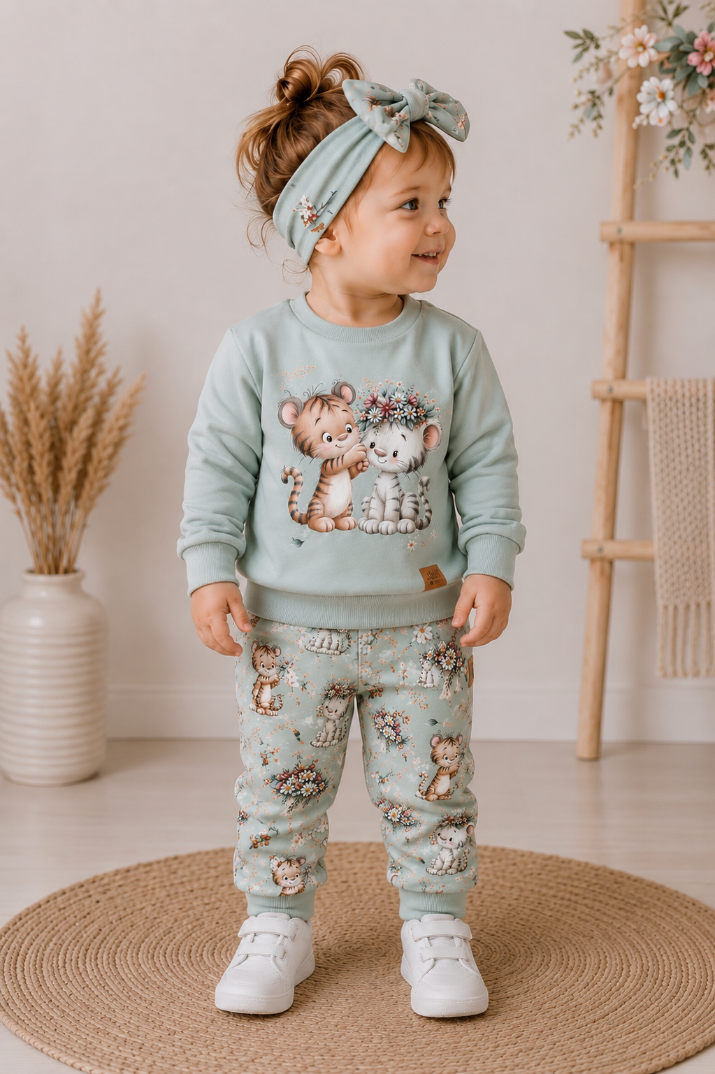 🌿 Sweatshirt- & Pumphosen-Set „Tigerliebe“