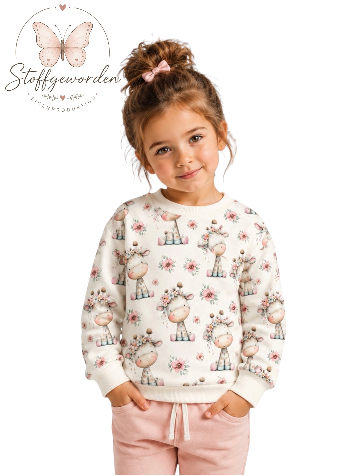 Handgemachter Kinderpullover „Kleine Giraffe“