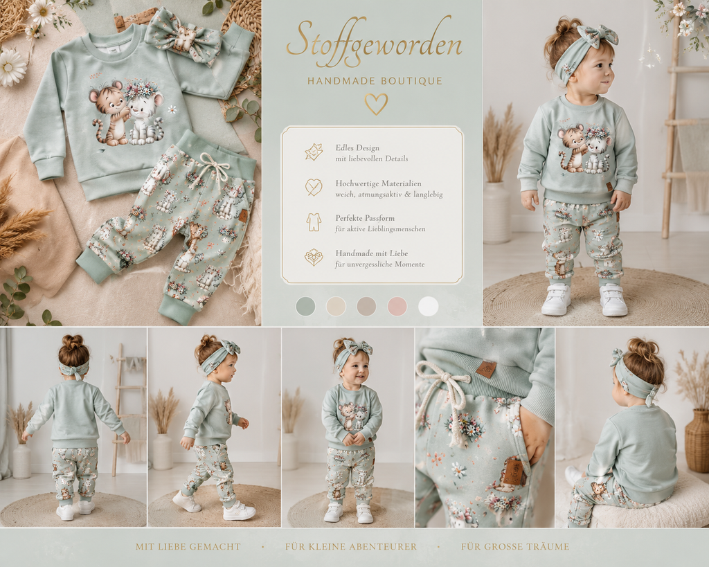 🌿 Sweatshirt- & Pumphosen-Set „Tigerliebe“
