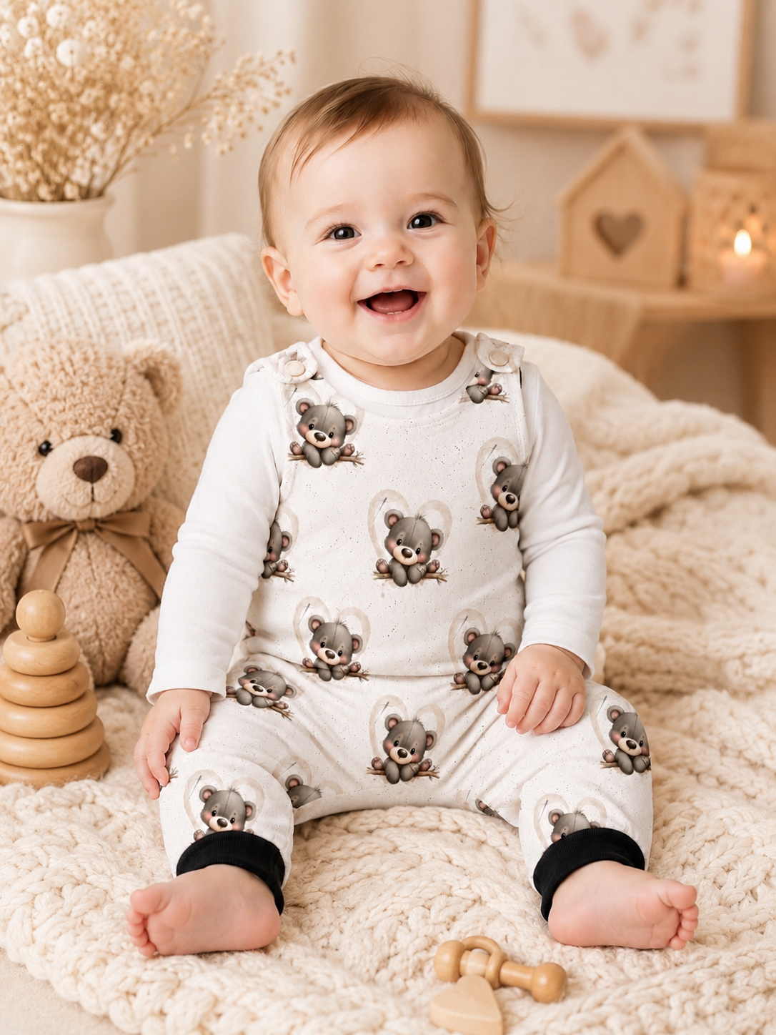 Kleiner Entdecker Romper – Kleiner grauer Teddy