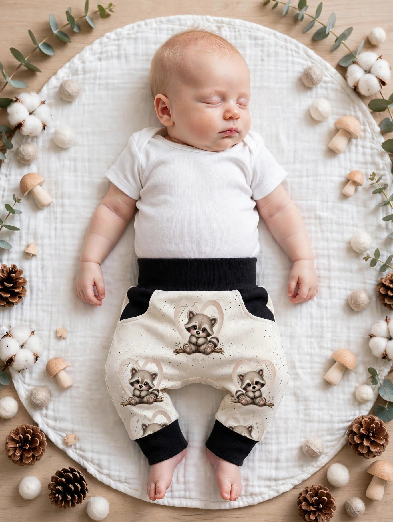 Baby-Pumphose „Kleiner Herzenswaschbär“