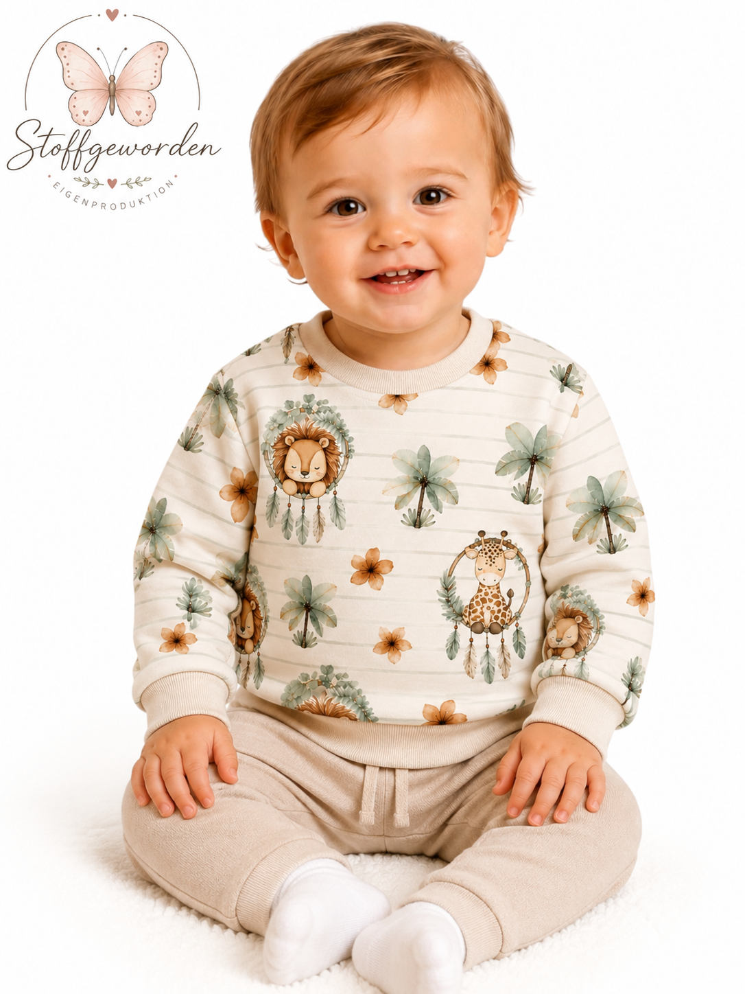 Handgemachter Kinderpullover „Safari“
