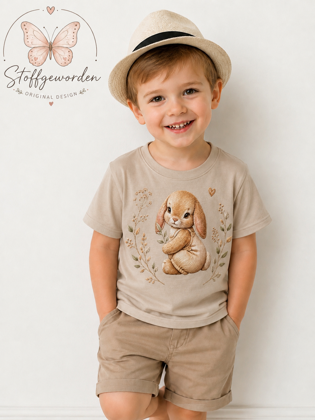 Handgemachtes Kindershirt „Hase Damien“