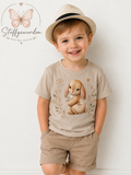 Handgemachtes Kindershirt „Hase Damien“