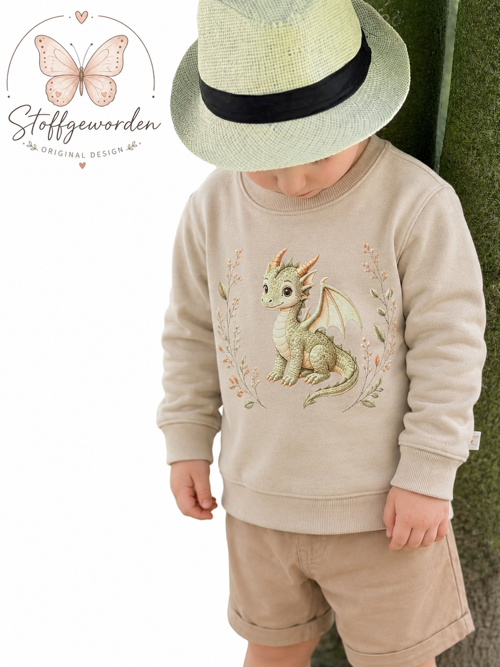 Handgemachter Kinderpullover „Niedlicher Drache“