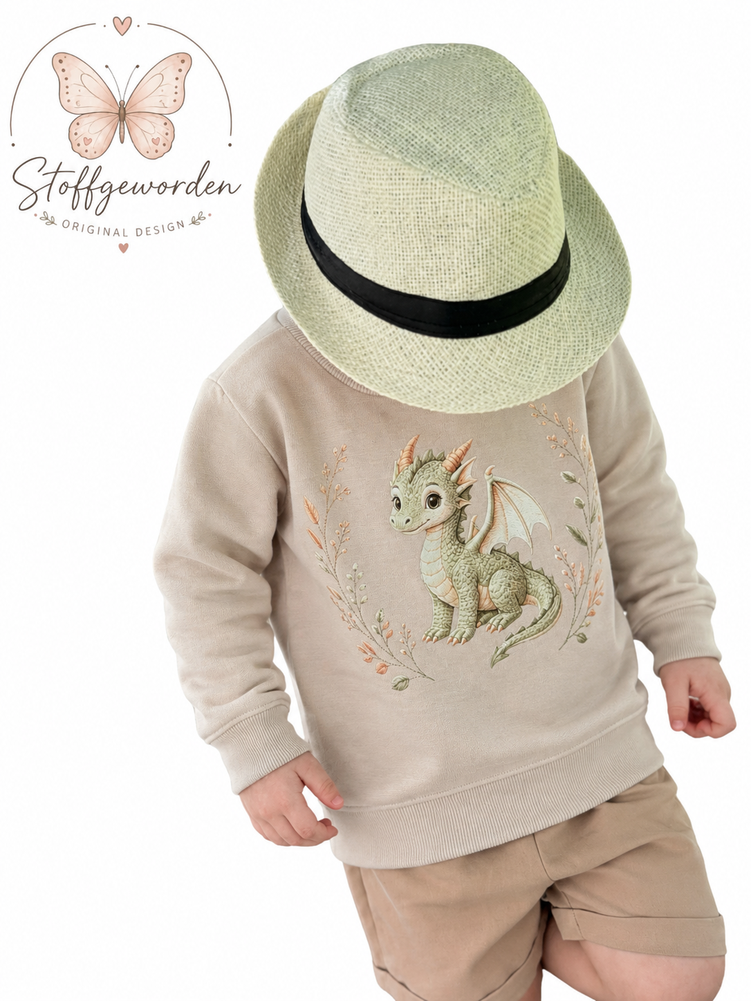 Handgemachter Kinderpullover „Niedlicher Drache“