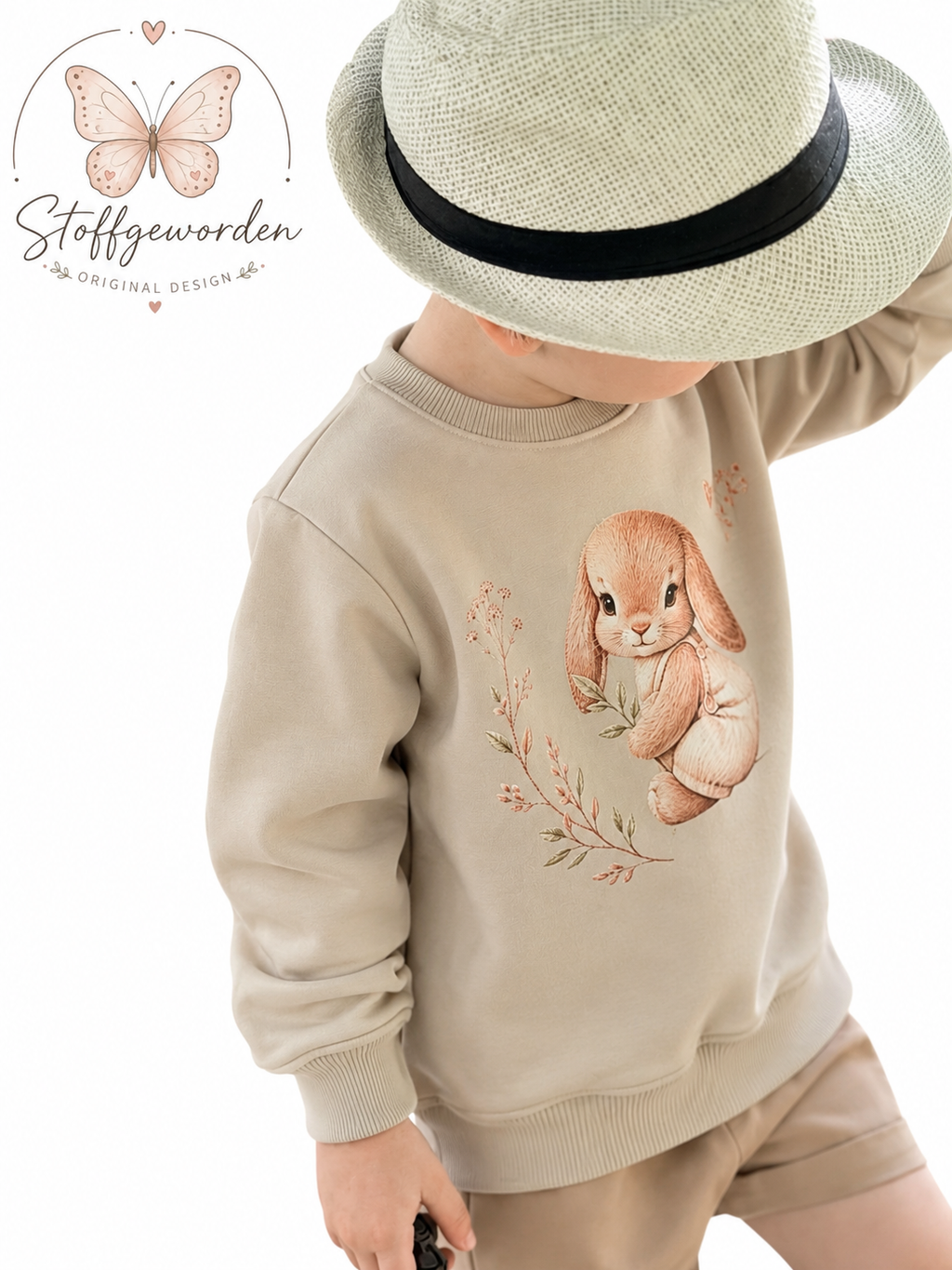 Handgemachter Kinderpullover „Hase Damien“