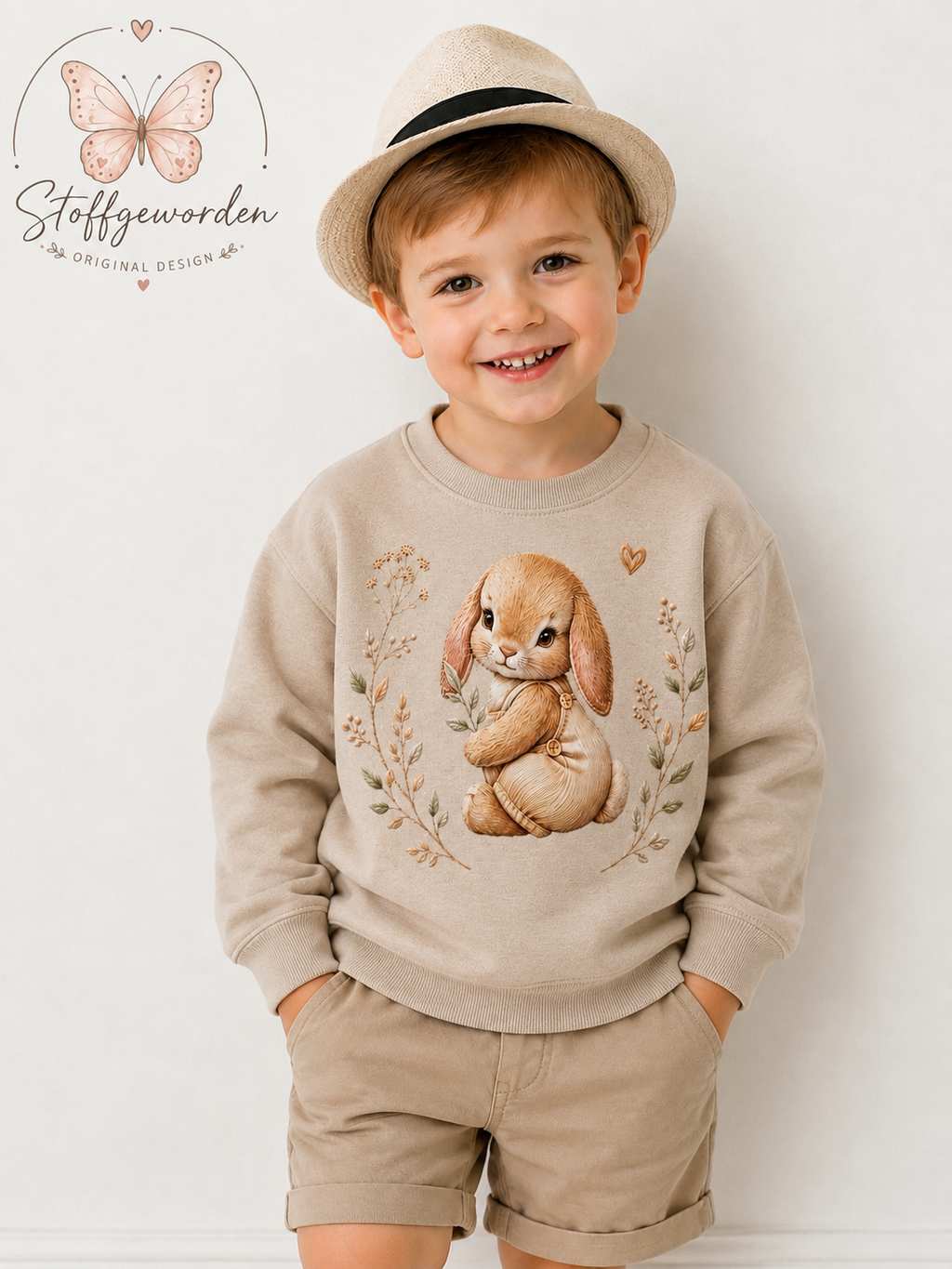 Handgemachter Kinderpullover „Hase Damien“