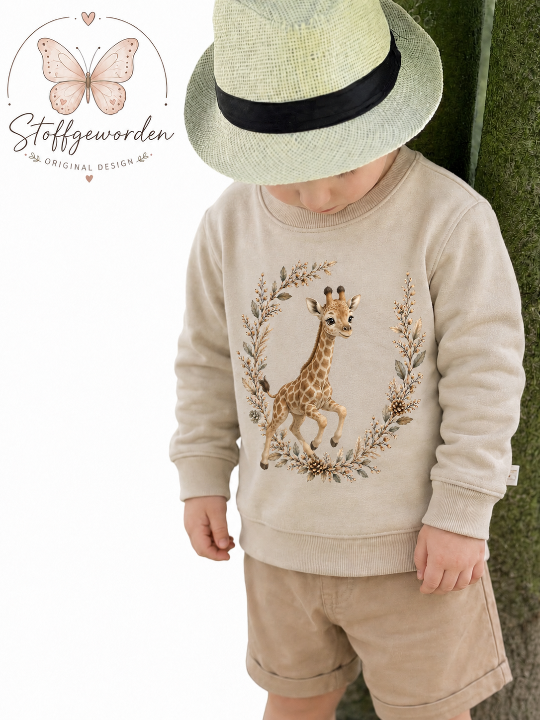 Handgemachter Kinderpullover „Giraffe Henry“