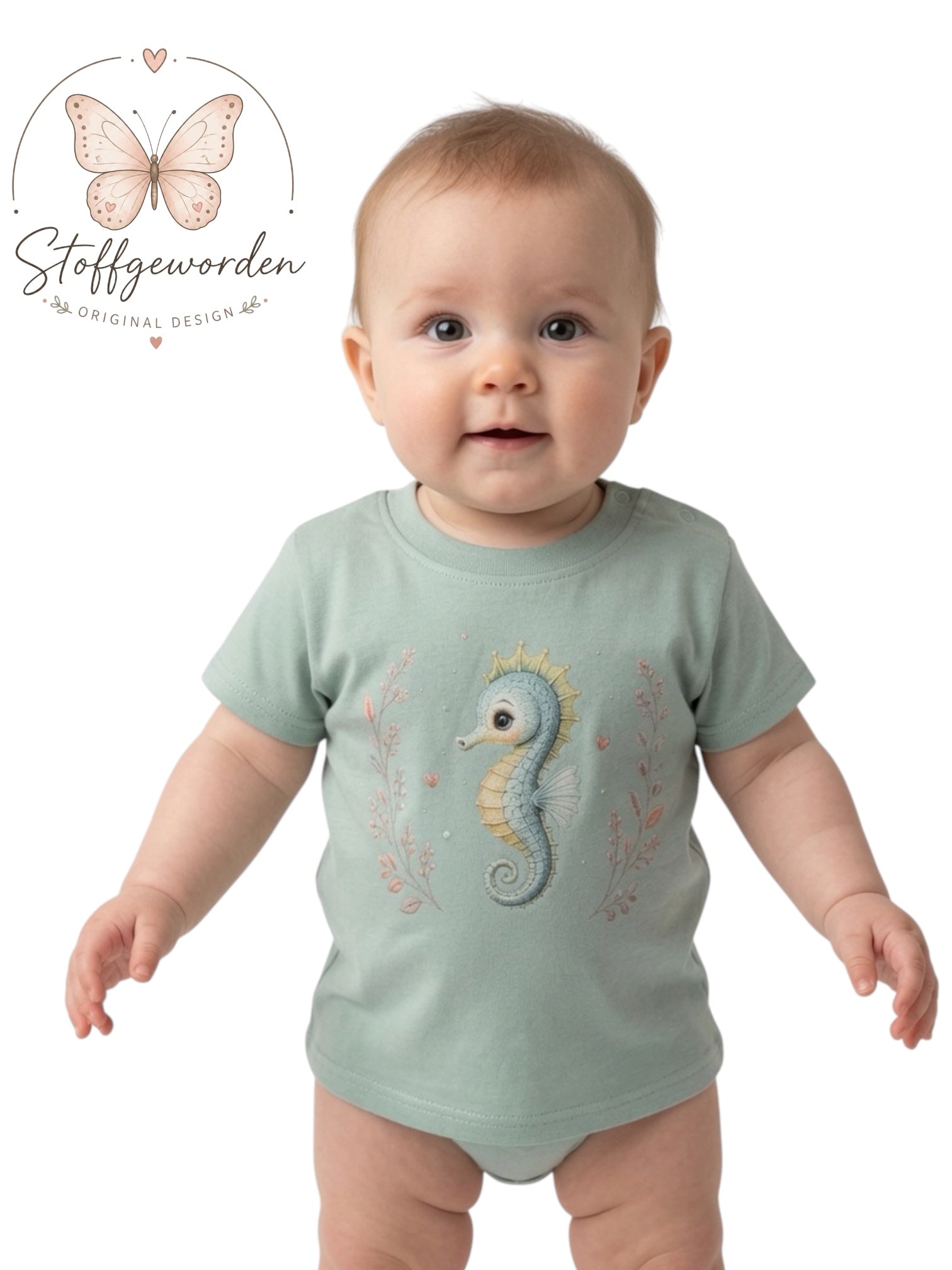 Handgemachtes Kindershirt „Seepferdchen Sarah“