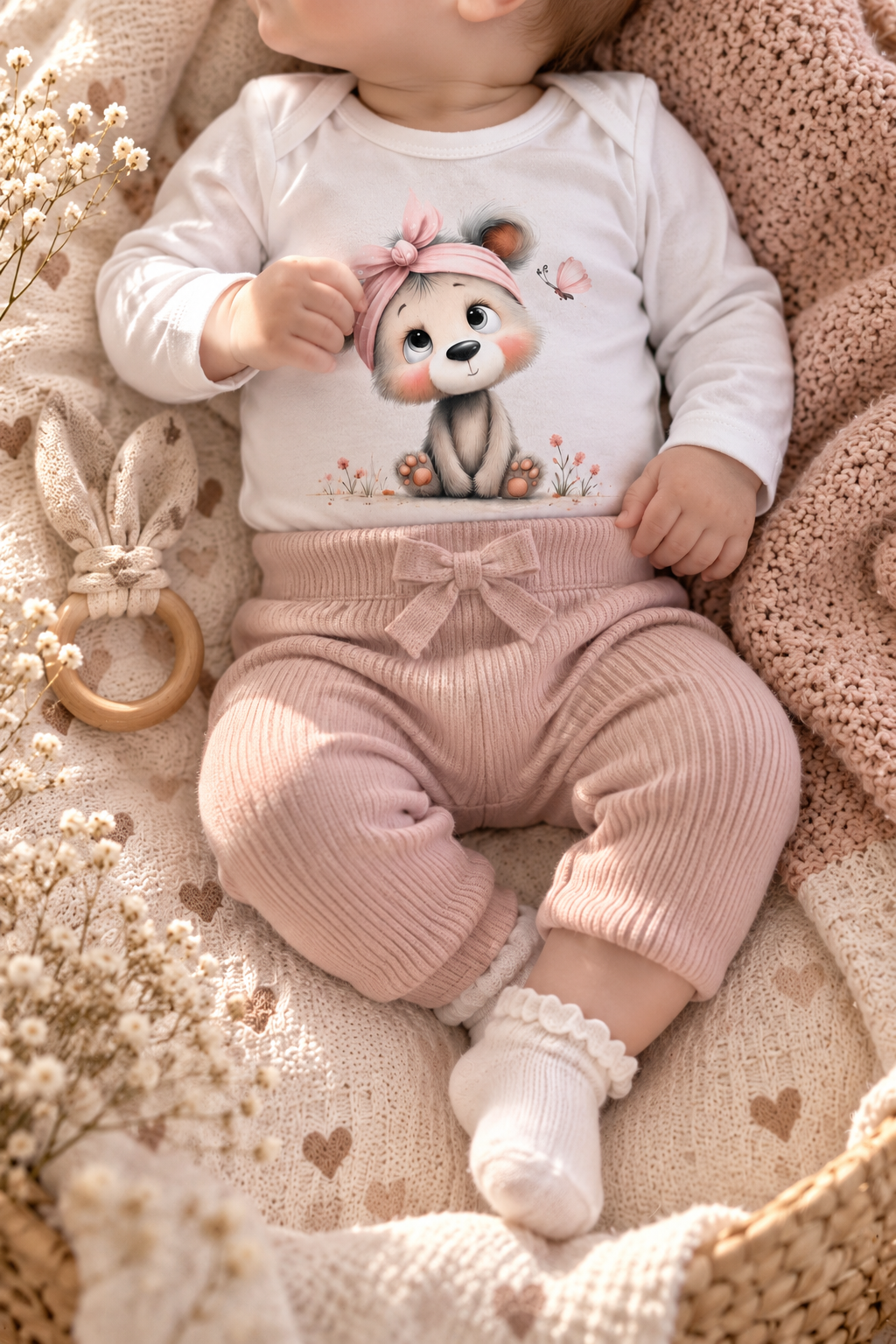 Babybody „Sarah“ – Kleine Bärenliebe 🤎